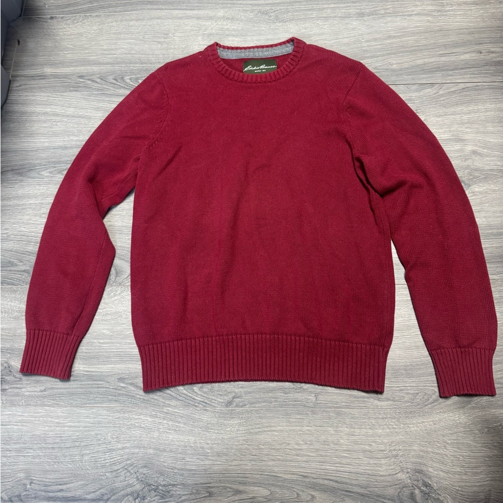 Eddie Bauer Men's Burgundy Crewneck Sweater